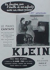 PUBLICITE KLEIN LE PIANO