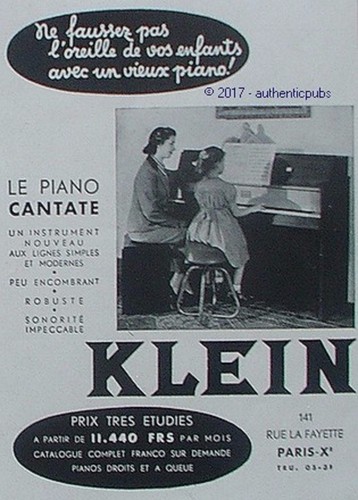 Publicite klein piano - klein,