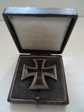 WW1 CROIX DE FER EK1 1914 DEUMER SILVER IRON CROSS SILVER 835 ORIGINAL + ETUI