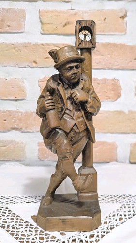 Sculpture bois vintage homme - sculpture,