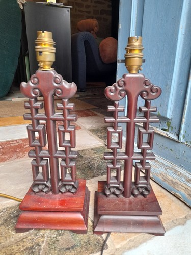 Paire lampe bois - lampe, en