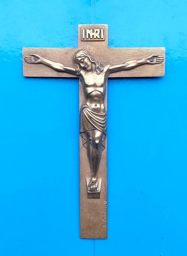 Grand crucifix bronze - crucifix,