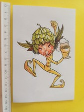 Grand autocollant Bière Cuvée des TROLLS (15 cm / 10) troll dansant sur un pied