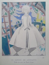 CHARLES MARTIN Gazette du Bon Ton 1920 JARDIN DE L'INFANTE Gravure Mode Art Deco
