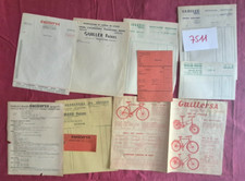 N° 7511 / GUILLER  / lettres entête + fiche technique 175 Y + gamme bicyclette