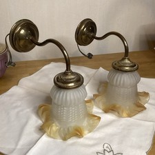 Deux Appliques Col De Cygne Abat Jour Jupon Vintage