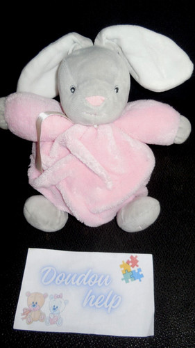 Doudou peluche lapin gris - lapin,