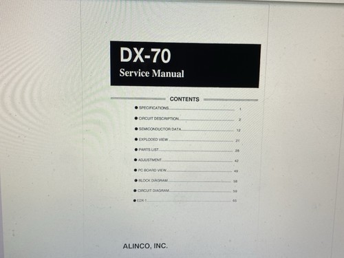 Alinco service manual - dx-70,