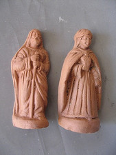 ++"535.21"     Lot de 2 anciens santons Fina Carbonel  7 CM
