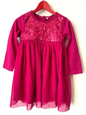 Robe princesse Rose foncé paillette Tutu confortable comme Neuf 23 mois 2 ans