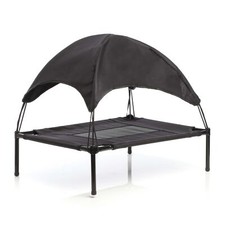 Transat Chien Noir 60x45x16cm 15kg max Lit surélevé Protection soleil S Relax