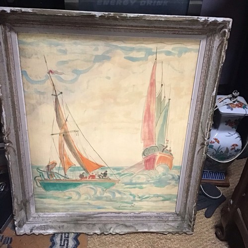 Grand tableau 1950 huile - tableau,