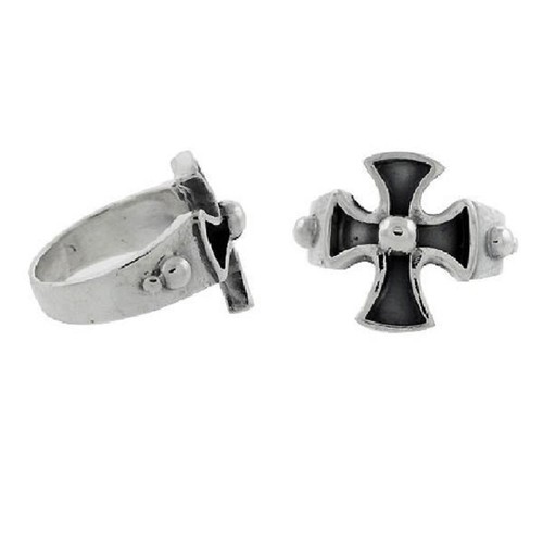 Bague biker croix maltais - bague, /