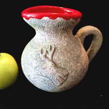 Céramique de studio grandiose Francis Triay fait main signée peinture rupestre Lascaux