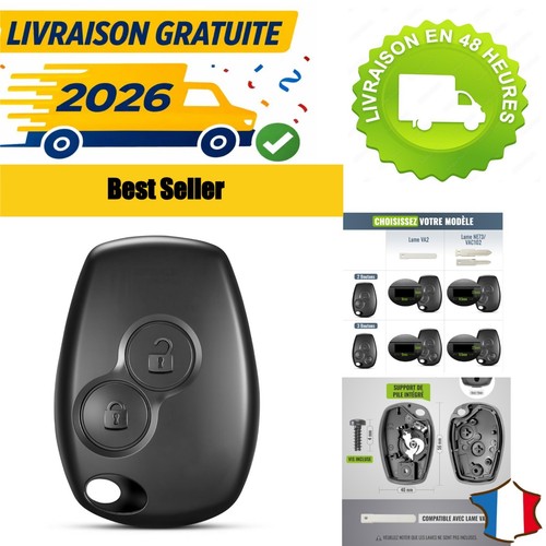 Coque clé renault boutons - 2,