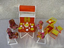 Poupée Barbie Mattel collection mobilier salon salle à manger / VINTAGE