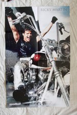 Ricky Martin Brad Pitt Poster Finland 1990s Motorcycle Bike Chopper