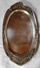 Ancien Petit Plateau Métal Argenté Poinçon