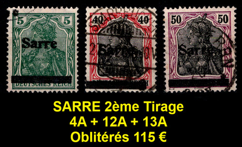 Sarre timbres du 2ème - sarre,