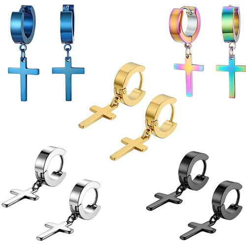 Boucles oreilles croix en - boucles, d'oreilles