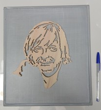 Cadre Renaud Séchan visage bois sculpté