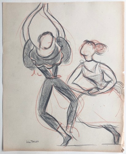 Jean target dessin 1950 couple - jean,