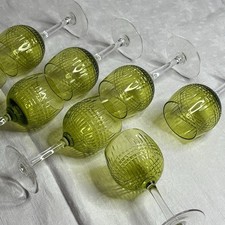 8 verre à vin en cristal BACCARAT couleurs VERT modèle NANCY roemer 12,8 cm