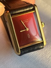 MONTRE TANK MUST DE CARTIER MÉCANIQUE VERMEIL ARGENT ET OR FONCTIONNE