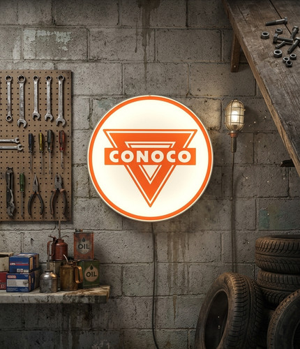 Enseigne conoco lumineuse - enseigne,