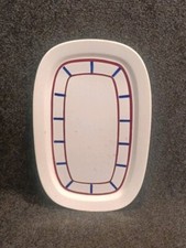 Ancien Plat Sarreguemines Decor Basque Rouge/Bleu 38x25 