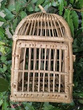 Suspension Cage Osier Vintage / Upcycling / Lampe Ou Décoration / A Restaurer 