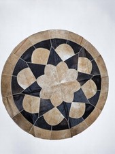 Tapis en peau de vache patchwork - taché et rond - fourrure véritable, fait m...