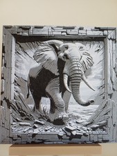 Tableau Hueforge Elephant