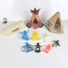 Tentes Indiens et Figurines 7 Cowboys et 1 Indien Far West Vintage Années 60-70s