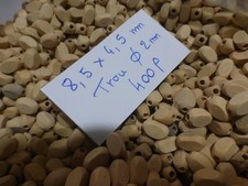 lot 400 perle en bois de buis  ancienne propres olives grain de riz à facettes