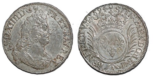 Louis xiv ecu aux - 1/2,