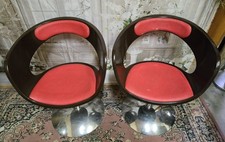 Fauteuils pivotant PVC crème