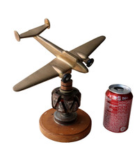 Avion Potez 630 Superbe Bronze sur Socle Articulé en Pieces d'Avions 1935 1940