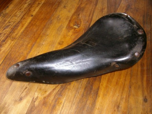Selle cuir vélo ancien - selle,