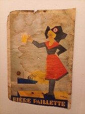 Rare Affiche Bière Paillette