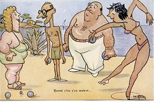 CARTE POSTALE ANCIENNE FANTAISIE JEUX DE BOULES / LES PETANQUEURS / EDITION NICE