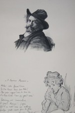 MARCELLIN DESBOUTIN PEINTRE  GRAVURE SUR BOIS MARIANI 1897 PRINT M178