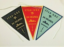 Karting 24 Heures Brignoles x3 vintage fanions officielles 1977/78/79 - rare !