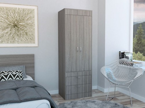 Light gray drawer armoire - light,