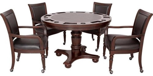 Walnut poker table set - walnut,