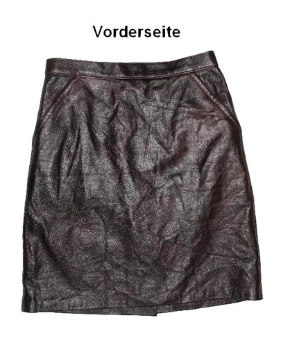 Jupe cuir bordeaux foncé - jupe,