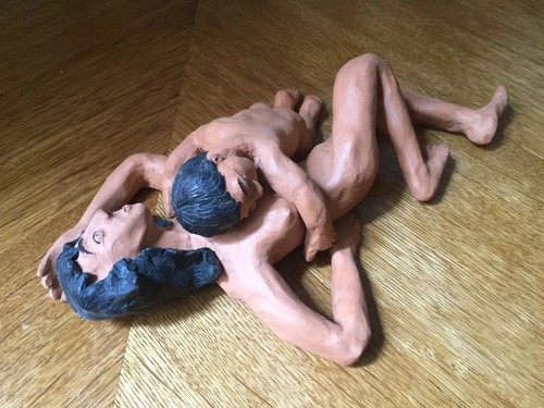 Sculpture terre cuite - terre, peinte