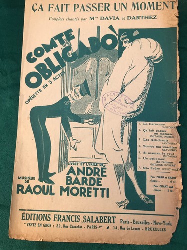 Partition operette comte - partition,