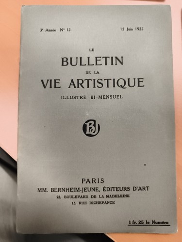 Bulletins vie artistique 1922 - artistique,