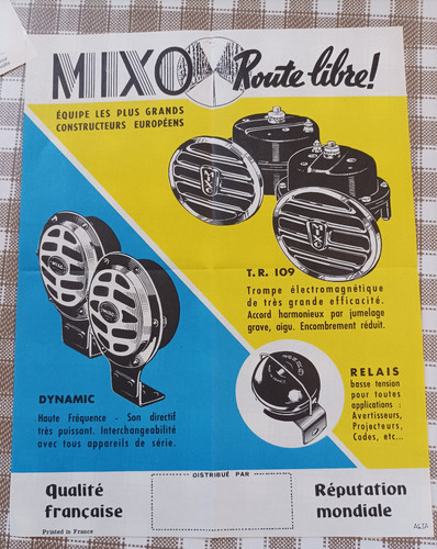 Ancienne publicite mixo klaxon - mixo,